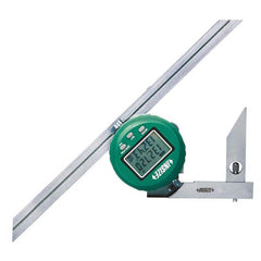 Insize USA LLC - Digital & Dial Protractors; Style: Protractor ; Measuring Range (Degrees): 360.00 ; Magnetic Base: No ; Battery Type: CR2032 ; Resolution (Degrees): 0.005 ; Resolution (sec.): 10.00 - Exact Tooling