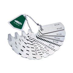 Insize USA LLC - Gear Tooth Gages; Pitch Range (mm): 2-5 ; Number of Leaves: 7 ; Leaf Length (Inch): 2-3/64 ; Material: Stainless Steel - Exact Tooling