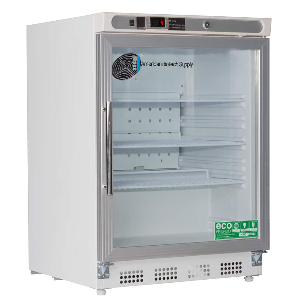 American BioTech Supply - Laboratory Refrigerators and Freezers; Type: Undercounter Built-In Refrigerator ; Volume Capacity: 4.6 Cu. Ft. ; Minimum Temperature (C): 1.00 ; Maximum Temperature (C): 10.00 ; Width (Inch): 23-3/4 ; Depth (Inch): 25-1/2 - Exact Tooling