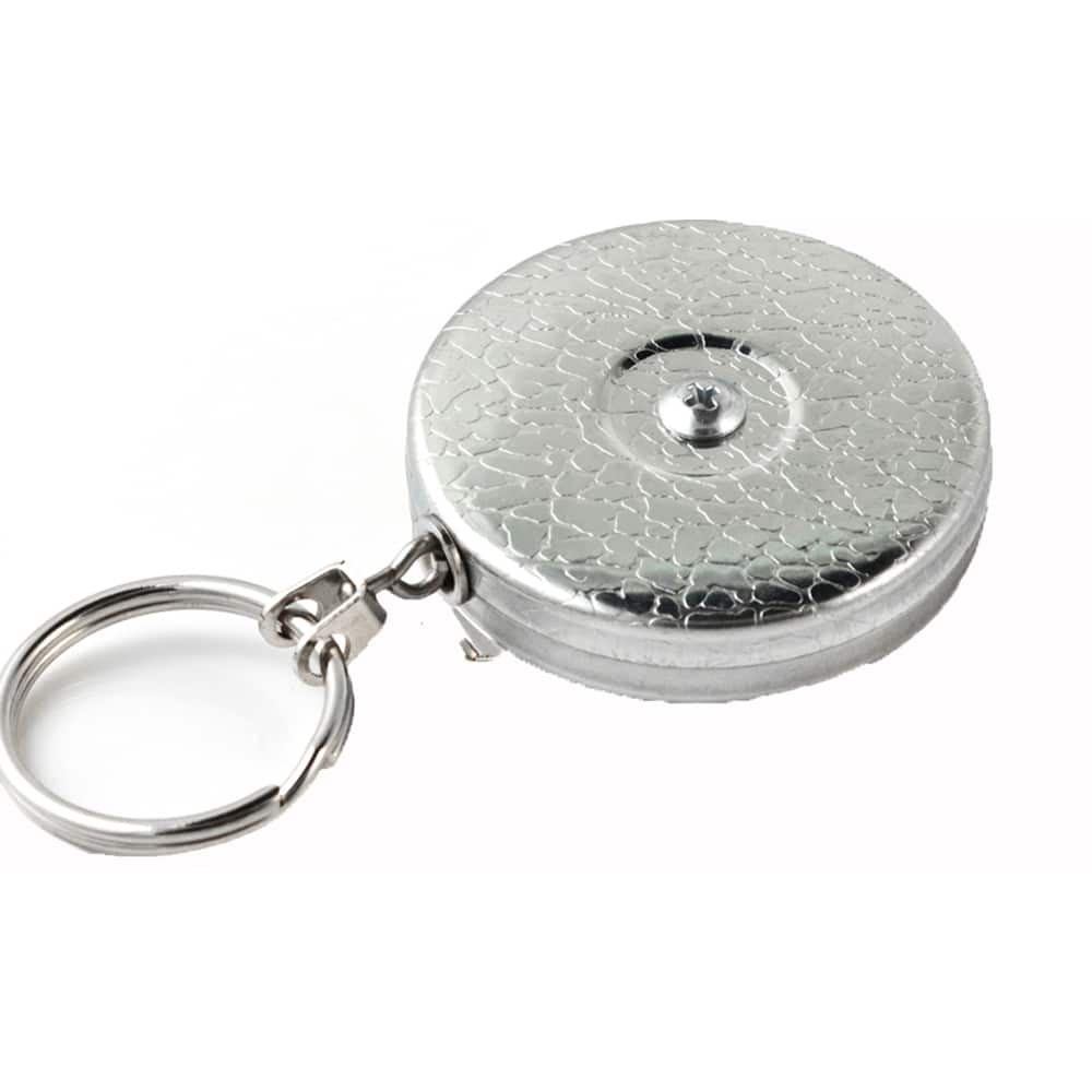 Key-Bak - Key Control; Type: Retractable Reel with Striker ; Number of Keys: 15 ; Color: Chrome ; Width (Inch): 1 - Exact Tooling