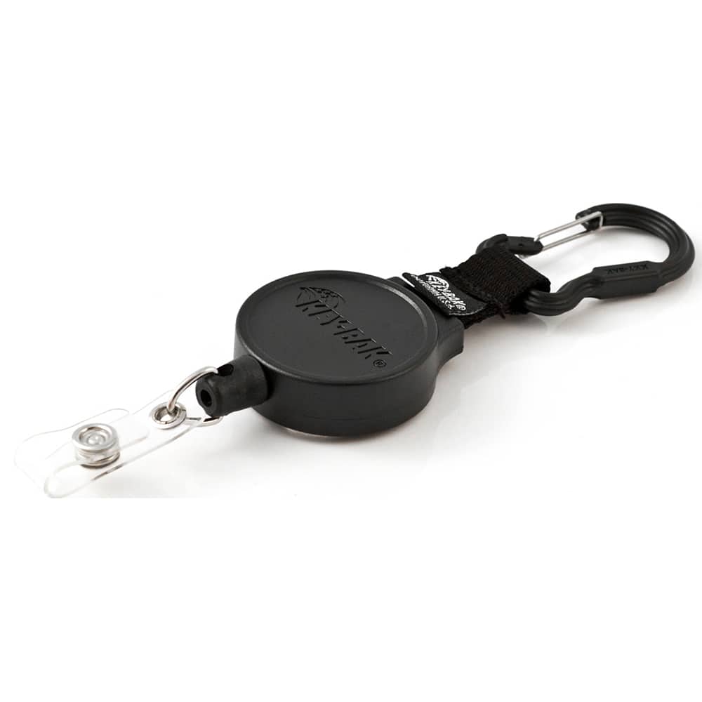 Key-Bak - Key Control; Type: Retractable ID Holder ; Number of Keys: 10 ; Color: Black ; Width (Inch): 1 - Exact Tooling