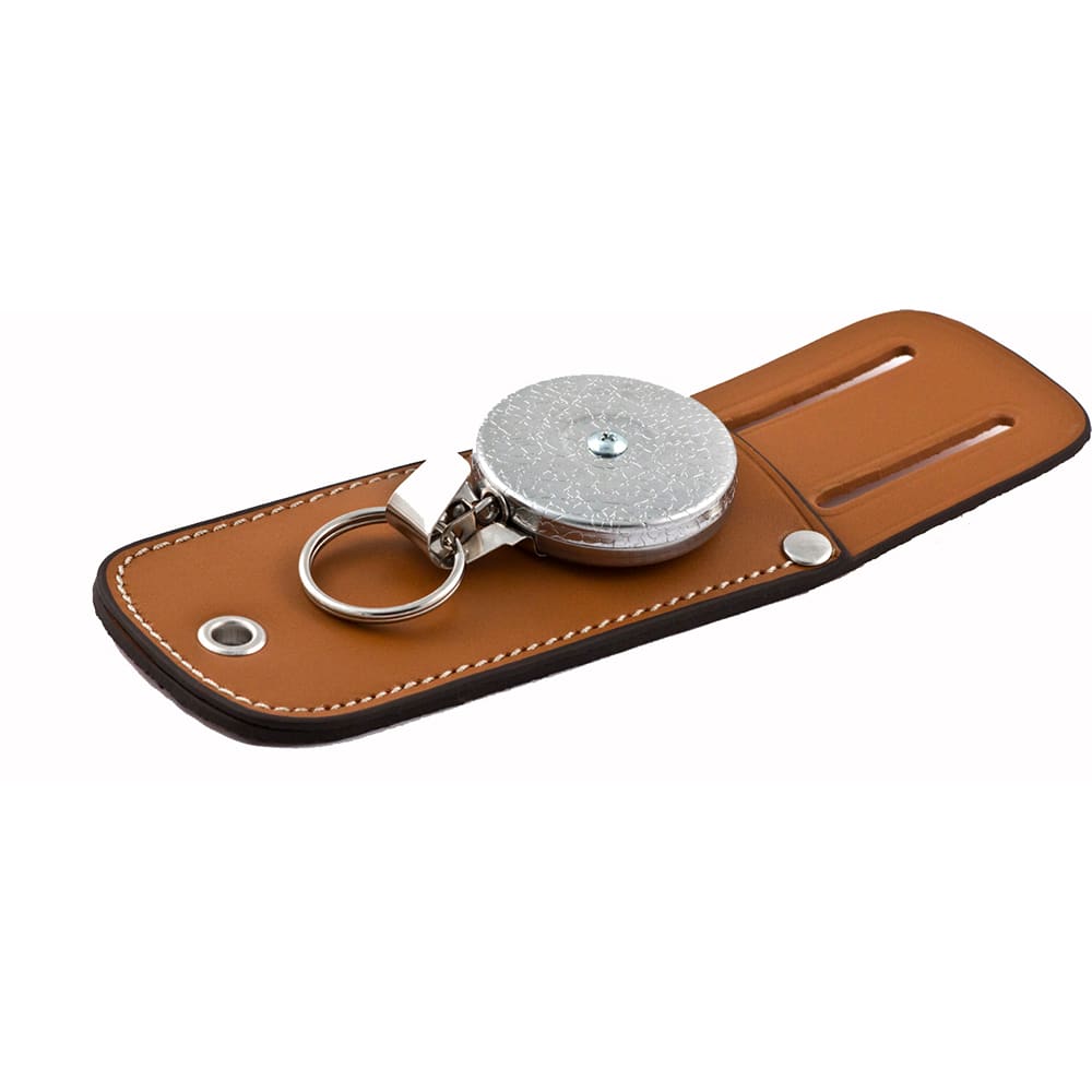 Key-Bak - Key Control; Type: Retractable Key Chain with Tool Pouch ; Number of Keys: 15 ; Color: Chrome ; Width (Inch): 1 - Exact Tooling