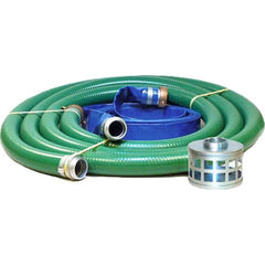 JGB Enterprises - Liquid Suction & Discharge Hose; Inside Diameter (Inch): 2 ; Length (Feet): 20 ; Material: PVC ; Working Pressure (psi): 50.000 ; Vacuum Rating: 29 In. Hg ; Color: Green, Blue - Exact Tooling