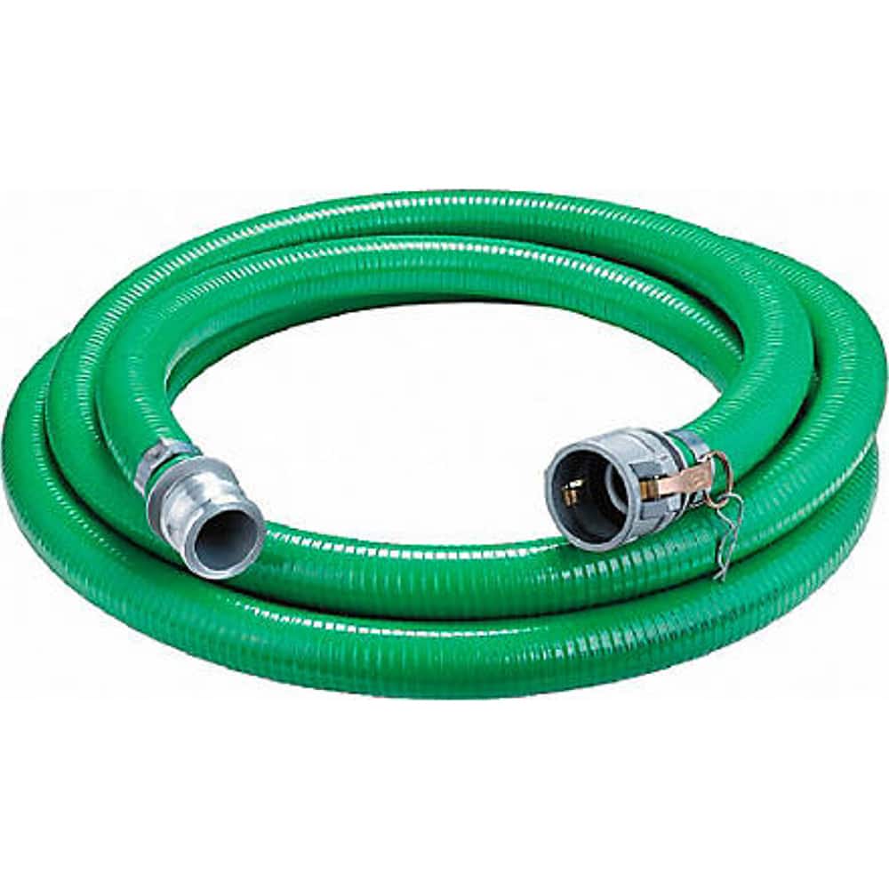 JGB Enterprises - Liquid Suction & Discharge Hose; Inside Diameter (Inch): 4 ; Length (Feet): 20 ; Material: PVC ; Working Pressure (psi): 50.000 ; Vacuum Rating: 29 In. Hg ; Color: Green - Exact Tooling