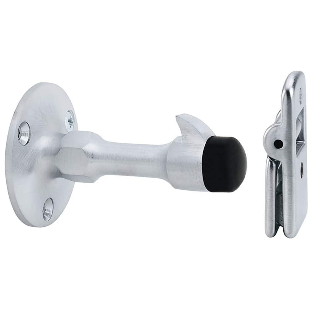 IVES - Stops; Type: Manual Door Holder Wall Stop ; Finish/Coating: Satin Chrome ; Projection: 4 (Inch); Mount Type: Wall - Exact Tooling