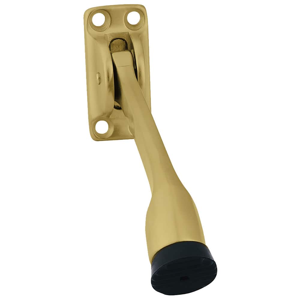 IVES - Stops; Type: Kick Down Floor Stop ; Finish/Coating: Satin Brass ; Projection: 4 (Inch); Mount Type: Floor - Exact Tooling
