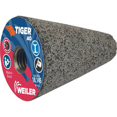 Weiler - Cones & Plugs; Head Thickness (Inch): 3.00 ; Abrasive Material: Aluminum Oxide ; Grit: 24 ; Grade: Coarse ; Wheel Type Number Code: 17 ; Arbor Hole Thread Size: 5/8-11 - Exact Tooling