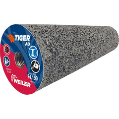 Weiler - Cones & Plugs; Head Thickness (Inch): 3.00 ; Abrasive Material: Aluminum Oxide ; Grit: 24 ; Grade: Coarse ; Wheel Type Number Code: 17 ; Arbor Hole Thread Size: 3/8-24 - Exact Tooling