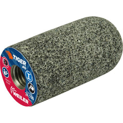 Weiler - Cones & Plugs; Head Thickness (Inch): 3.00 ; Abrasive Material: Aluminum Oxide ; Grit: 24 ; Grade: Coarse ; Wheel Type Number Code: 18R ; Arbor Hole Thread Size: 5/8-11 - Exact Tooling