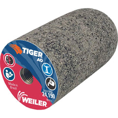 Weiler - Cones & Plugs; Head Thickness (Inch): 3.00 ; Abrasive Material: Aluminum Oxide ; Grit: 24 ; Grade: Coarse ; Wheel Type Number Code: 18R ; Arbor Hole Thread Size: 3/8-24 - Exact Tooling