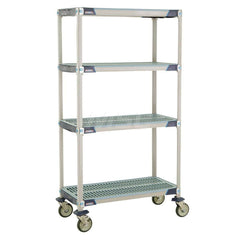 Metro - Carts; Type: Industrial Cart ; Load Capacity (Lb.): 900.000 ; Number of Shelves: 4 ; Width (Inch): 20-5/16 ; Length (Inch): 37-3/4 ; Height (Inch): 67-5/16 - Exact Tooling