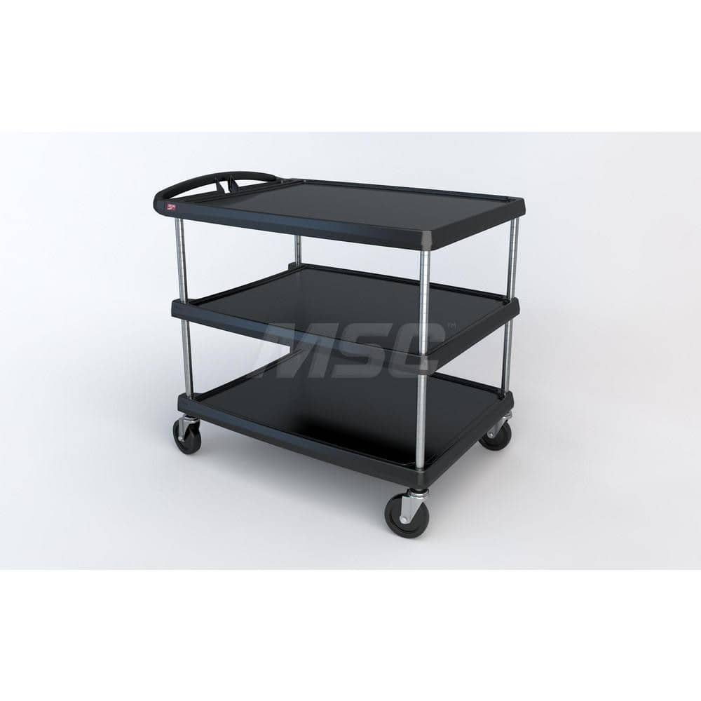 Metro - Carts; Type: Utility ; Load Capacity (Lb.): 500.000 ; Number of Shelves: 3 ; Width (Inch): 27-11/16 ; Length (Inch): 40-1/4 ; Height (Inch): 36-7/8 - Exact Tooling