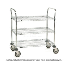 Metro - Carts; Type: Utility ; Load Capacity (Lb.): 900.000 ; Number of Shelves: 3 ; Width (Inch): 18 ; Length (Inch): 36 ; Height (Inch): 39 - Exact Tooling