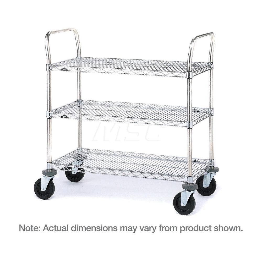 Metro - Carts; Type: Utility ; Load Capacity (Lb.): 600.000 ; Number of Shelves: 3 ; Width (Inch): 24 ; Length (Inch): 60 ; Height (Inch): 39 - Exact Tooling