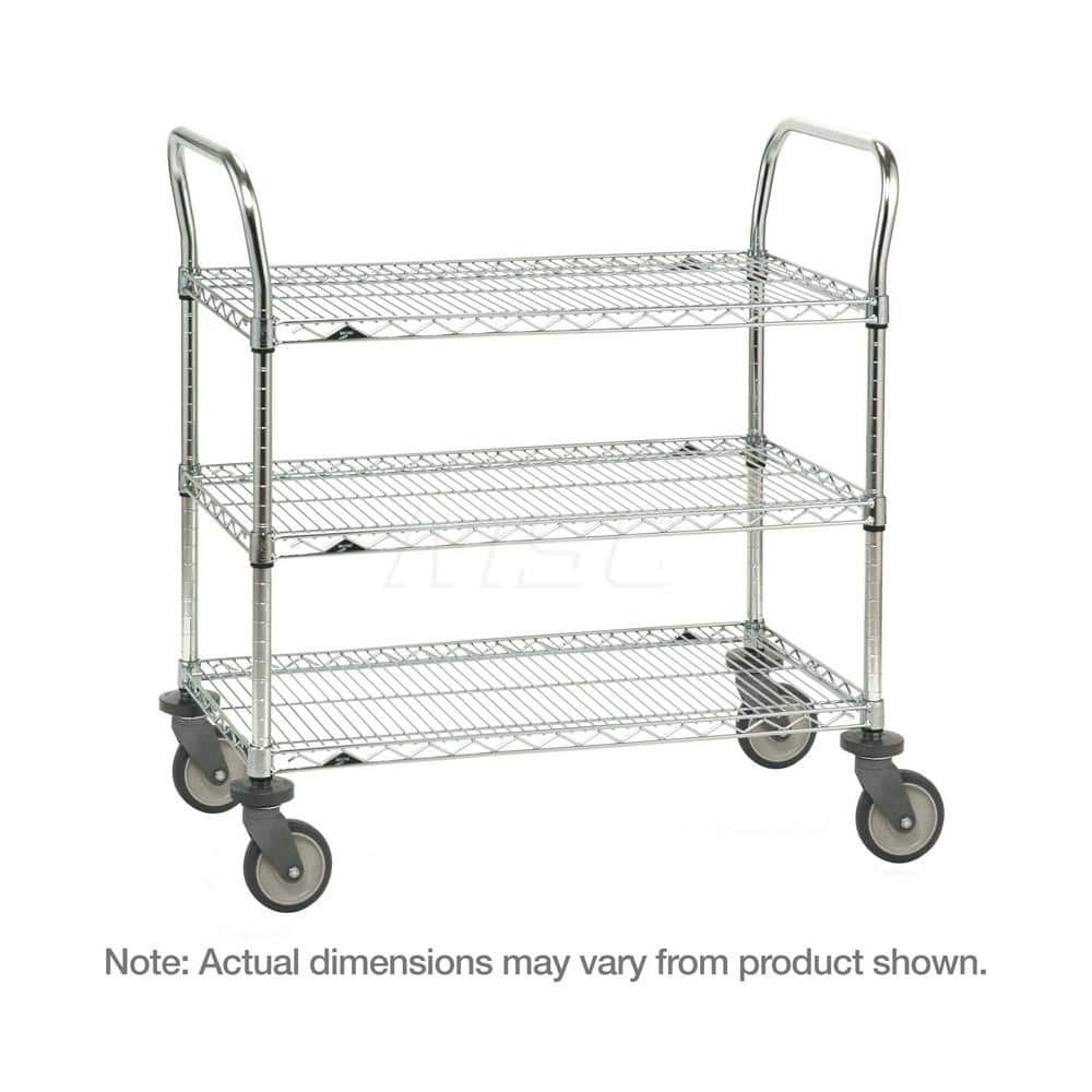 Metro - Carts; Type: Utility ; Load Capacity (Lb.): 900.000 ; Number of Shelves: 3 ; Width (Inch): 24 ; Length (Inch): 36 ; Height (Inch): 39 - Exact Tooling