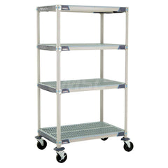 Metro - Carts; Type: Industrial Cart ; Load Capacity (Lb.): 600.000 ; Number of Shelves: 4 ; Width (Inch): 26-5/16 ; Length (Inch): 37-3/4 ; Height (Inch): 67-5/16 - Exact Tooling