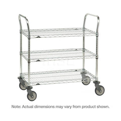 Metro - Carts; Type: Utility ; Load Capacity (Lb.): 900.000 ; Number of Shelves: 3 ; Width (Inch): 18 ; Length (Inch): 36 ; Height (Inch): 39 - Exact Tooling