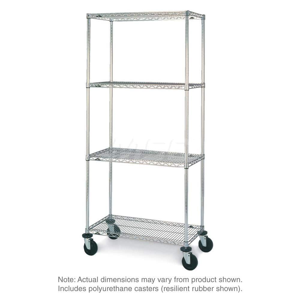 Metro - Carts; Type: Wire ; Load Capacity (Lb.): 900.000 ; Number of Shelves: 4 ; Width (Inch): 23-3/16 ; Length (Inch): 38 ; Height (Inch): 67-7/8 - Exact Tooling