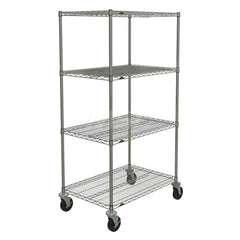 Metro - Carts; Type: Wire ; Load Capacity (Lb.): 600.000 ; Number of Shelves: 4 ; Width (Inch): 26-3/16 ; Length (Inch): 38 ; Height (Inch): 67-7/8 - Exact Tooling
