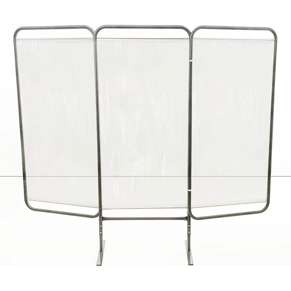 R&B Wire Products - Office Cubicle Partitions; Type: Mobile Three Panel Clear Barrier ; Width (Inch): 81 ; Height (Inch): 69 ; Color: Clear ; Mount Type: No Mount ; Thickness (Inch): .006 - Exact Tooling