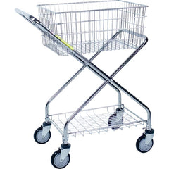R&B Wire Products - Carts; Type: Single Basket Rolling Utility Cart ; Load Capacity (Lb.): 25.000 ; Width (Inch): 17 ; Length (Inch): 23-1/2 ; Height (Inch): 36 ; Material: Steel - Exact Tooling