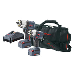 Ingersoll-Rand - Cordless Tool Combination Kits; Voltage: 20 ; Tools: 1/2" High Torque Impact Wrench; 3/8" Compact Impact Wrench ; Battery Chemistry: Lithium Ion ; Battery Included: Yes ; Number of Batteries: 2 ; Power Source: Battery w/Charger; Lithium- - Exact Tooling