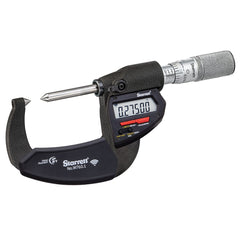 Starrett - Screw Thread Micrometers; Operation Type: Electronic ; Minimum Measurement (mm): 0 ; Minimum Measurement (Decimal Inch): 0 ; Maximum Measurement (Decimal Inch): 1 ; Maximum Measurement (mm): 25 ; Graduation (mm): 0.001 - Exact Tooling