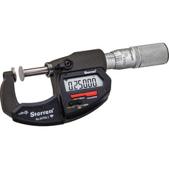 Starrett - Disc Micrometers; Operation Type: Electronic ; Minimum Measurement (mm): 0 ; Minimum Measurement (Decimal Inch): 0 ; Maximum Measurement (Decimal Inch): 1 ; Maximum Measurement (mm): 25 ; Thimble Type: Friction - Exact Tooling