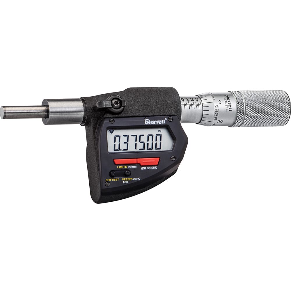 Starrett - Electronic Micrometer Heads; Minimum Measurement (Inch): 0 ; Minimum Measurement (mm): 0 ; Minimum Measurement (Decimal Inch): 0 ; Maximum Measurement (Inch): 2 ; Maximum Measurement (Decimal Inch): 2 ; Maximum Measurement (mm): 50 - Exact Tooling