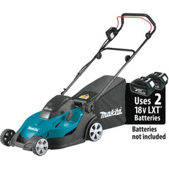 Makita - Lawn Mowers; Type: Cordless ; Power Type: Cordless ; Self-Propelled: No ; Voltage: 36 ; Cutting Width (Inch): 17.0000 - Exact Tooling
