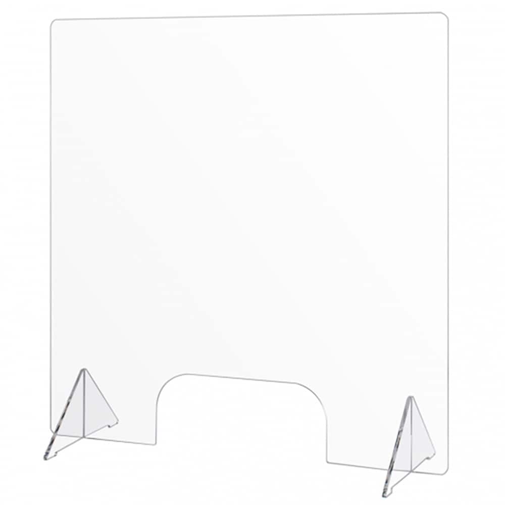 Laird Plastics - Office Cubicle Partitions; Type: Social Distancing Partition ; Width (Inch): 48 ; Height (Inch): 48 ; Color: Clear ; Material: Plastic ; Mount Type: Base Mount - Exact Tooling
