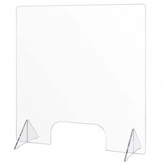 Laird Plastics - Office Cubicle Partitions; Type: Social Distancing Partition ; Width (Inch): 36 ; Height (Inch): 48 ; Color: Clear ; Material: Plastic ; Mount Type: Base Mount - Exact Tooling