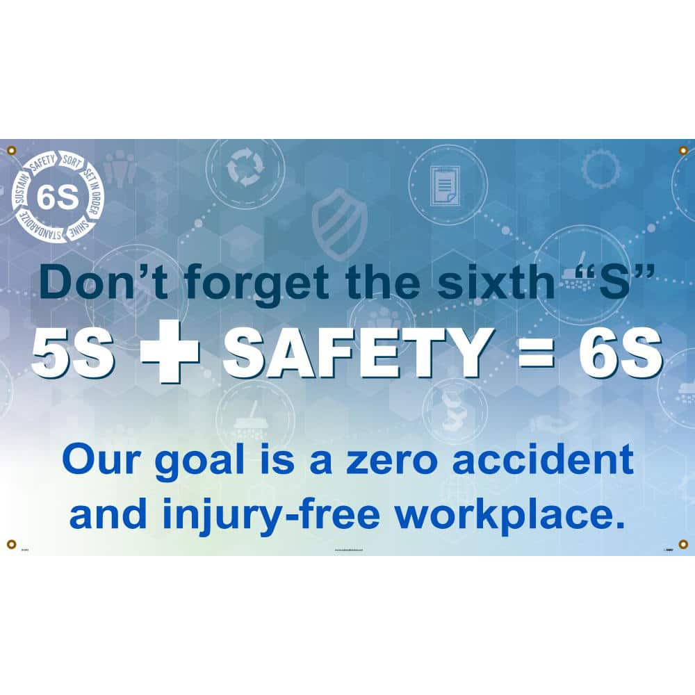 NMC - Banners; Message Type: Lean ; Legend: Don?t Forget The Sixth "S" 5S + SAFETY - Exact Tooling