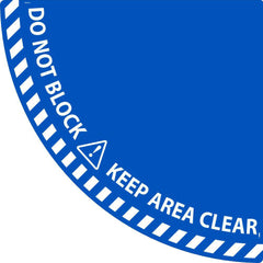NMC - Adhesive Backed Floor Signs; Message Type: Workplace/Safety ; Graphic Type: Doorway ; Message or Graphic: KEEP AREA CLEAR, DO NOT BLOCK ; Legend: KEEP AREA CLEAR, DO NOT BLOCK ; Color: Blue; White ; Special Color Properties: No Special Color Proper - Exact Tooling