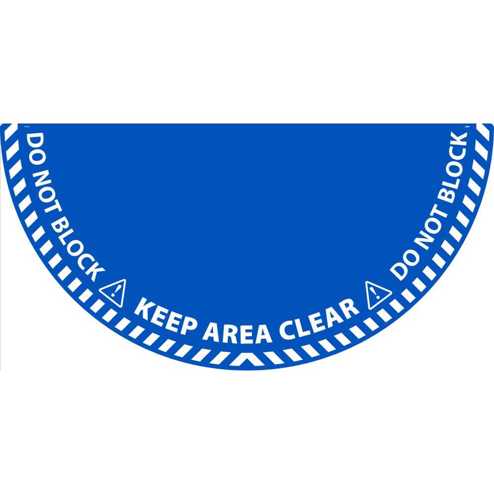 NMC - Adhesive Backed Floor Signs; Message Type: Workplace/Safety ; Graphic Type: Doorway ; Message or Graphic: KEEP AREA CLEAR, DO NOT BLOCK ; Legend: KEEP AREA CLEAR, DO NOT BLOCK ; Color: Blue; White ; Special Color Properties: No Special Color Proper - Exact Tooling