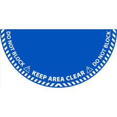 NMC - Adhesive Backed Floor Signs; Message Type: Workplace/Safety ; Graphic Type: Doorway ; Message or Graphic: KEEP AREA CLEAR, DO NOT BLOCK ; Legend: KEEP AREA CLEAR, DO NOT BLOCK ; Color: Blue; White ; Special Color Properties: No Special Color Proper - Exact Tooling