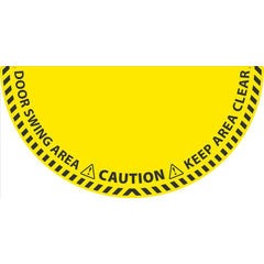 NMC - Adhesive Backed Floor Signs; Message Type: Workplace/Safety ; Graphic Type: Doorway ; Message or Graphic: DOOR SWING AREA, KEEP AREA CLEAR ; Legend: DOOR SWING AREA, KEEP AREA CLEAR ; Color: Yellow; Black ; Special Color Properties: No Special Colo - Exact Tooling