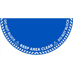 NMC - Adhesive Backed Floor Signs; Message Type: Workplace/Safety ; Graphic Type: Doorway ; Message or Graphic: KEEP AREA CLEAR, DO NOT BLOCK ; Legend: KEEP AREA CLEAR, DO NOT BLOCK ; Color: Blue; White ; Special Color Properties: No Special Color Proper - Exact Tooling