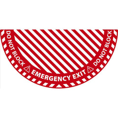 NMC - Adhesive Backed Floor Signs; Message Type: Exit, Entrance & Directional ; Graphic Type: Doorway ; Message or Graphic: EMERGENCY EXIT, DO NOT BLOCK ; Legend: EMERGENCY EXIT, DO NOT BLOCK ; Color: Red; White ; Special Color Properties: No Special Col - Exact Tooling