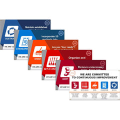 NMC - Banners; Message Type: Lean ; Legend: We Are Commited To Continuous Improvement; Remove Unncessary Items. Keep Only What Is Needed For Each Area; Organize And Identify Storage For Efficient Use; Are You "Tour Ready"? Clean And Inspect Areas Regular - Exact Tooling