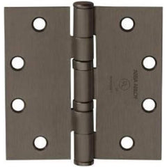 Yale - Commercial Hinges; Length (Inch): 4-1/2 ; Thickness (Decimal Inch): 0.1340 ; Minimum Thickness: 3.4036 (mm); Number of Knuckles: 5.000 ; Stanley Finish Code: US10A ; Finish/Coating: US10A - Exact Tooling