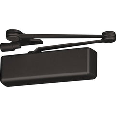 Yale - Manual Dampers; Closer Body Length: 12-1/4 (Inch); Finish/Coating: Painted Dark Bronze ; Door Thickness: 2-3/4 (Inch); Additional Information: Series: 5800; Material: Cast Iron; Spring Size: Multi-Size 1 to 6; Includes: Sleeve Nuts; Arm Type: Hold - Exact Tooling