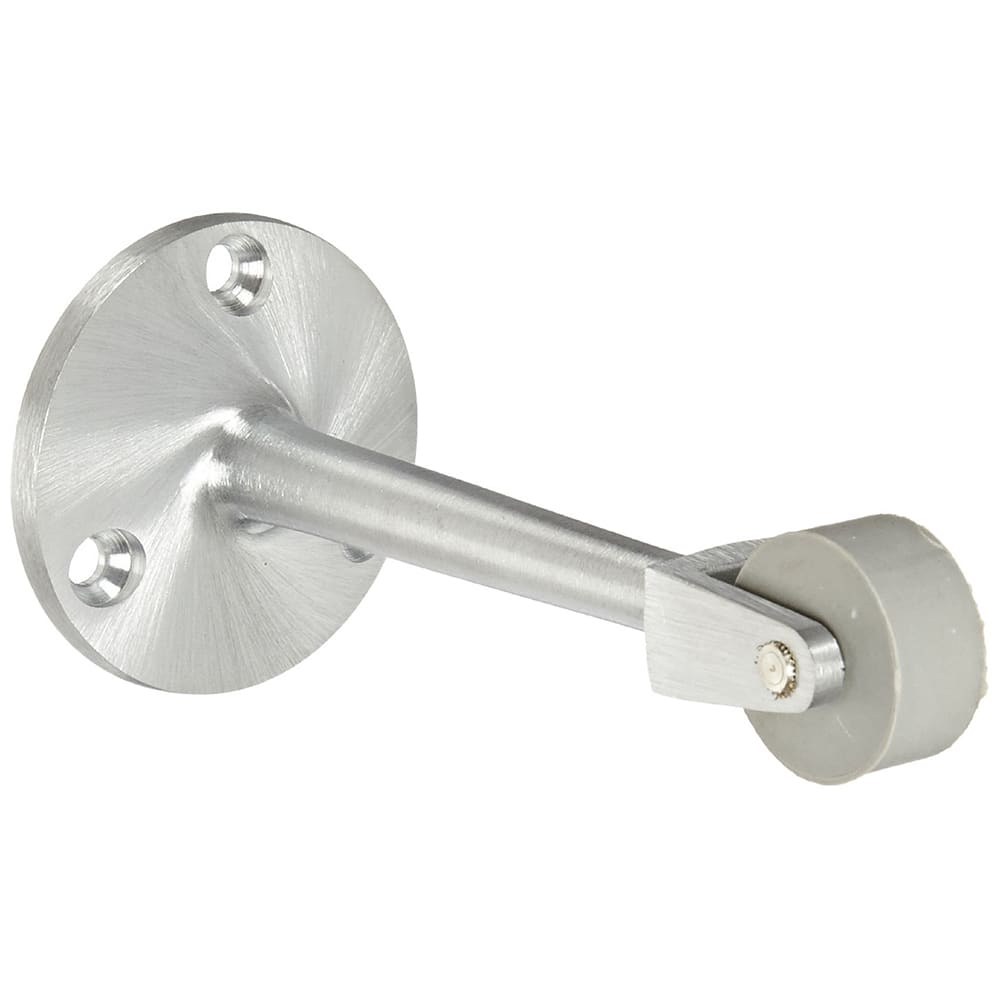 Rockwood - Stops; Type: Straight Roller Stop ; Finish/Coating: Satin Chrome ; Projection: 4-9/16 (Inch); Mount Type: Floor - Exact Tooling