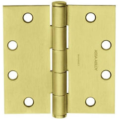 Yale - Commercial Hinges; Length (Inch): 4-1/2 ; Thickness (Decimal Inch): 0.1340 ; Minimum Thickness: 3.4036 (mm); Number of Knuckles: 5.000 ; Stanley Finish Code: US10B ; Finish/Coating: US10B - Exact Tooling