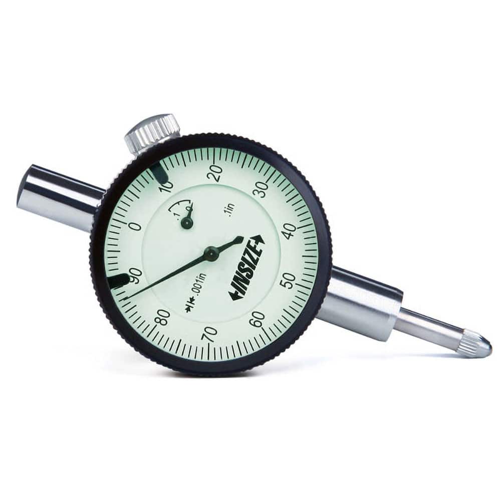 Insize USA LLC - Dial Drop Indicators; Maximum Measurement (Inch): 1/4 ; Dial Graduation (Decimal Inch): 0.000500 ; Dial Reading: 0-50 ; Dial Diameter (Inch): 1-37/64 ; Accuracy (Decimal Inch): ?.0015 ; Dial Color: White - Exact Tooling