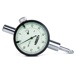 Insize USA LLC - Dial Drop Indicators; Maximum Measurement (Inch): 1/4 ; Dial Graduation (Decimal Inch): 0.001000 ; Dial Reading: 0-100 ; Dial Diameter (Inch): 1-37/64 ; Accuracy (Decimal Inch): +/-.001 ; Dial Color: White - Exact Tooling