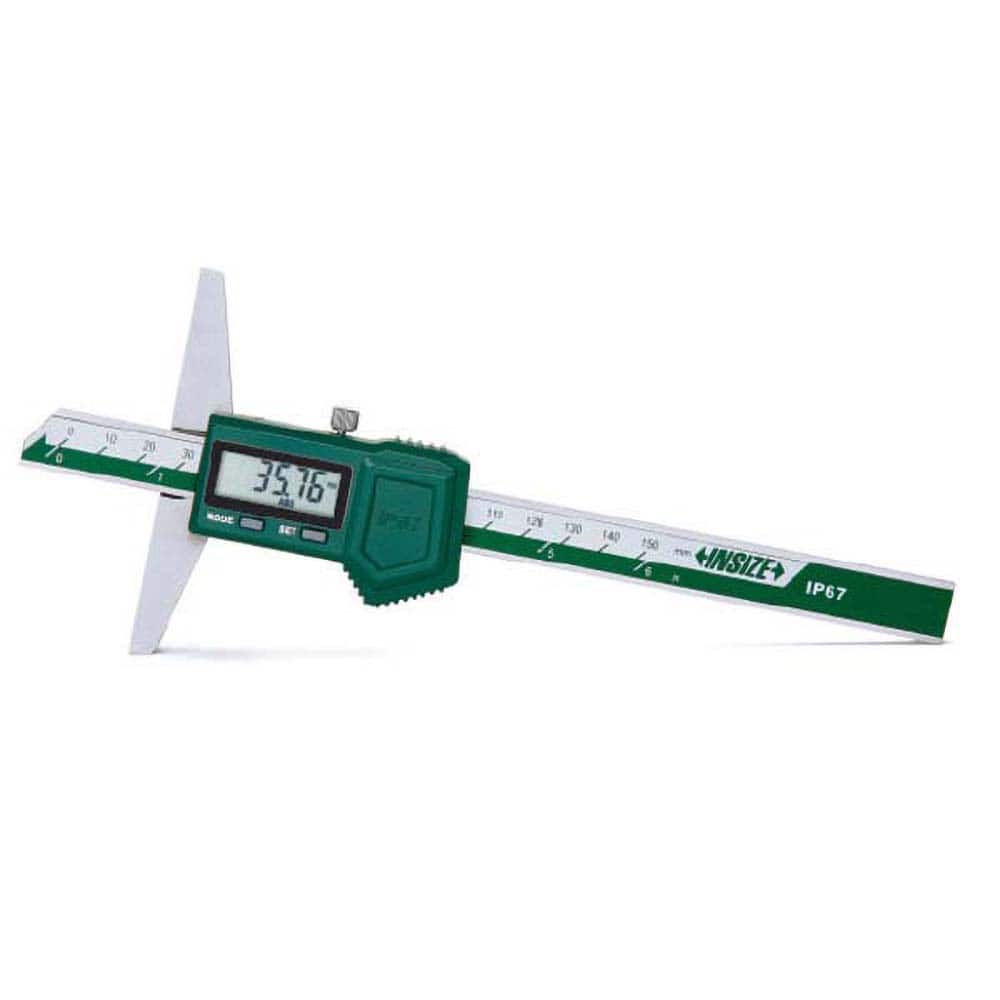 Insize USA LLC - Electronic Depth Gages; Minimum Measurement (mm): 0.00 ; Minimum Measurement (Decimal Inch): 0.0000 ; Maximum Measurement (Decimal Inch): 8.0000 ; Maximum Measurement (mm): 200.00 ; Resolution (mm): 0.01 ; Resolution (Decimal Inch): 0.00 - Exact Tooling