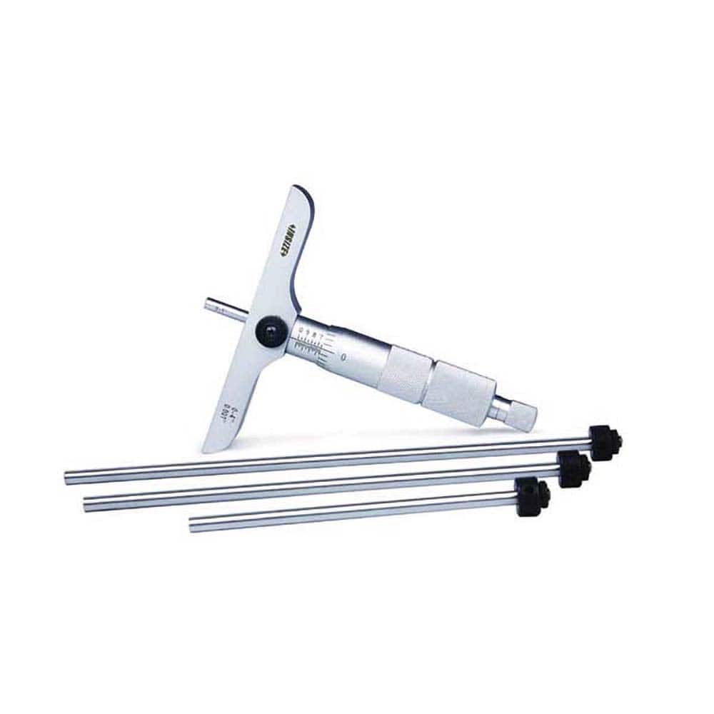 Insize USA LLC - Mechanical Depth Micrometers; Minimum Measurement (Inch): 0 ; Minimum Measurement (Decimal Inch): 0 ; Maximum Measurement (Inch): 4 ; Base Length (Decimal Inch): 2.4800 ; Features: Rods With Flat End ; Rod Type: NonRotating - Exact Tooling