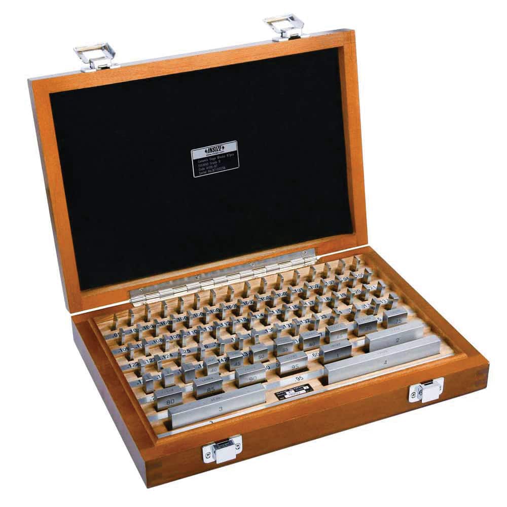 Insize USA LLC - Gage Block & Spacer Sets; Type: Gage Block Set ; Accuracy Grade: Grade AS-1 ; Minimum Size (Inch): 0.0500 ; Minimum Size (Decimal Inch): 0.0500 ; Maximum Size (Inch): 4.0000 ; Maximum Size (Decimal Inch): 4.0000 - Exact Tooling