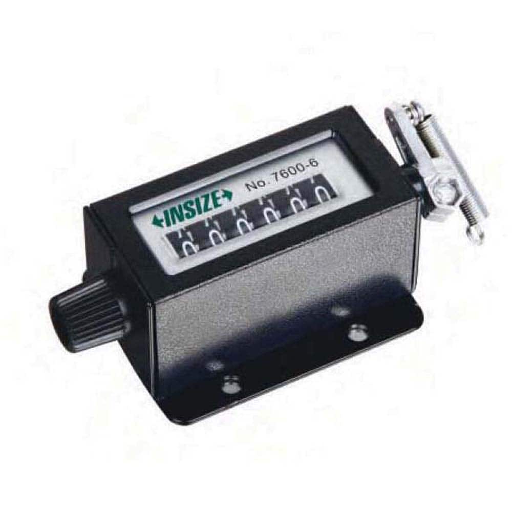 Insize USA LLC - Counters & Totalizers; Type: Counter ; Display Type: 6-Digit ; Number of Digits: 6 ; Mount: Base ; Reset: Yes - Exact Tooling
